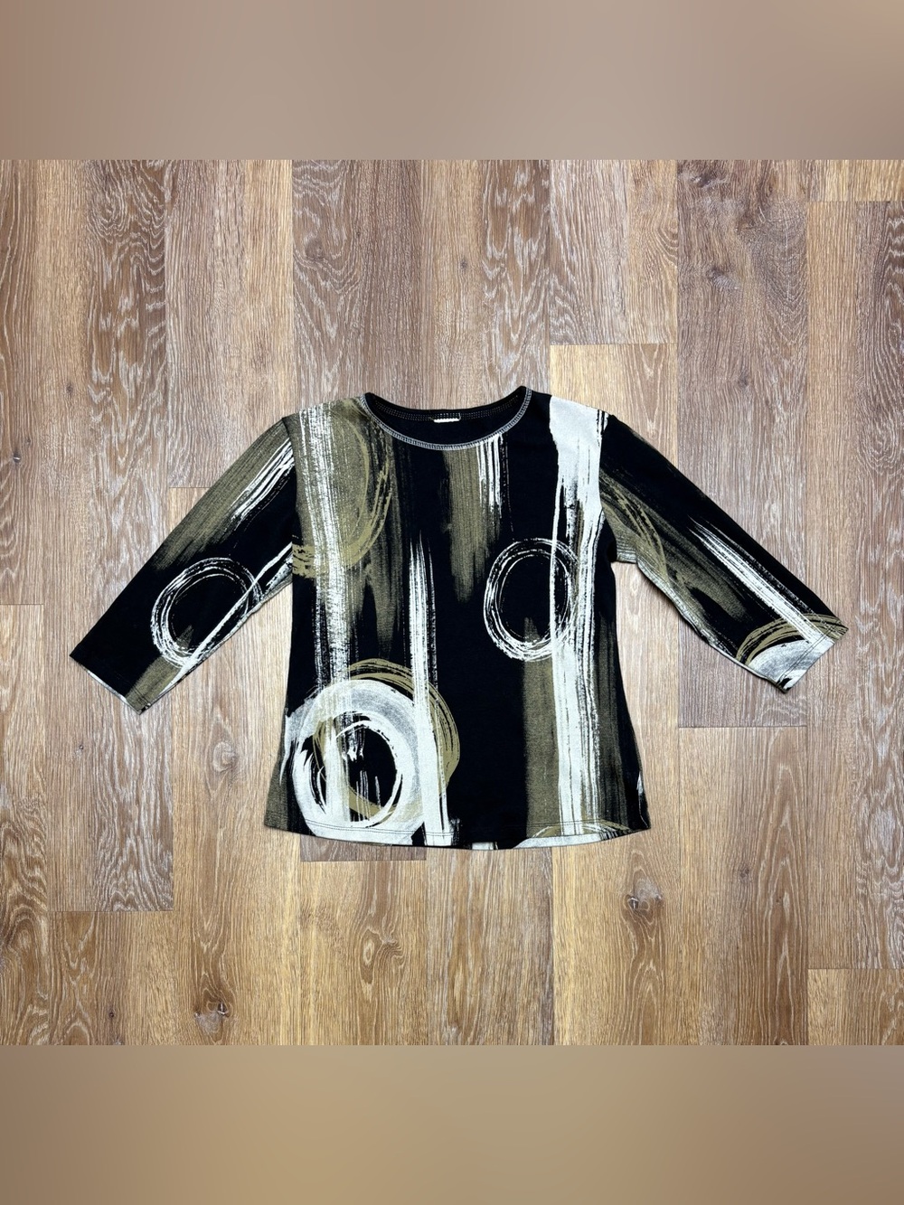 Vintage abstract print 3/4 sleeves